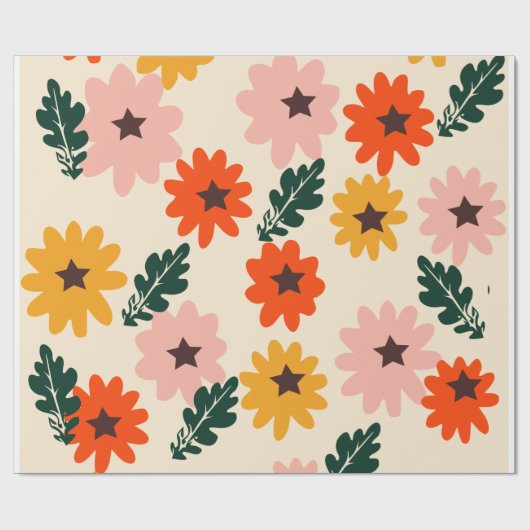 Bright Floral Geschenkpapier (Flach)