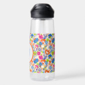 Bright Floral Initial Water Bottle Trinkflasche (Rückseite)