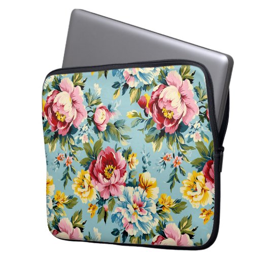 Bright Floral Laptopschutzhülle (Vorderseite Links)