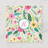 Bright Floral Monogram Begleitkarte (Vorderseite)