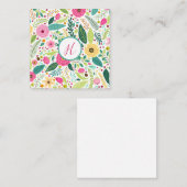 Bright Floral Monogram Begleitkarte (Vorne/Hinten)
