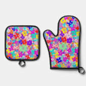 Bright Floral Ofenhandschuh & Topflappen-Set (Vorderseite)