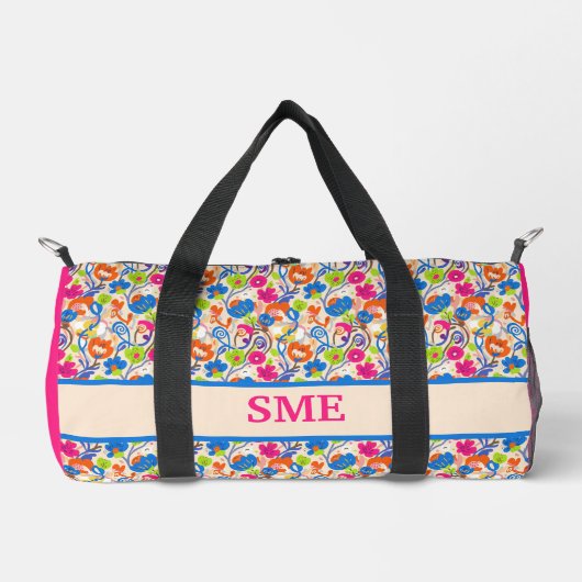 Bright Floral Pattern Duffel Bag Duffle Bag (Vorderseite)