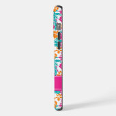 Bright Floral Pattern Phone Case (Name) iPhone Hülle (Linke Seite)