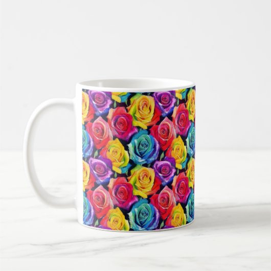 Bright floral pattern, watercolor roses kaffeetasse (Links)