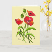 Bright Floral Poppies Karte (Gelbe Blume)