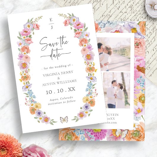 Bright Floral Save The Date