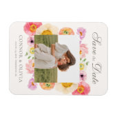 Bright Floral Save the Date Magnet (Horizontal)