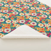 Bright Floral Sherpa Blanket Sherpadecke (3/4)