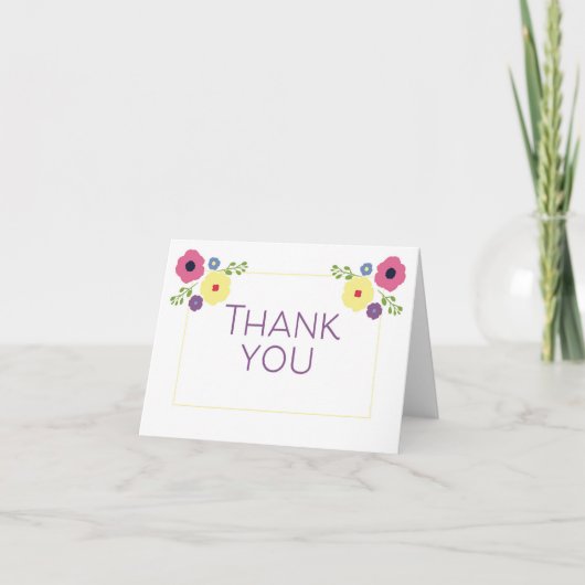 Bright Floral Thank You Card Dankeskarte (Vorderseite)