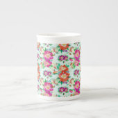 Bright Floral Vintage Pattern Porzellantasse (Vorderseite)