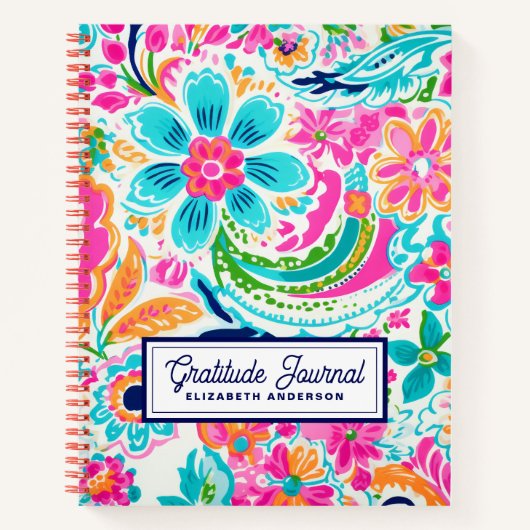 Bright Floral Watercolor Gratituder Journal Notizblock (Vorderseite)