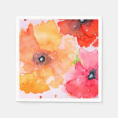 Bright Floral Watercolor Napkin Serviette (Vorderseite)
