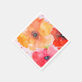 Bright Floral Watercolor Napkin Serviette (Ecke)