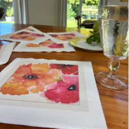 Bright Floral Watercolor Napkin Serviette