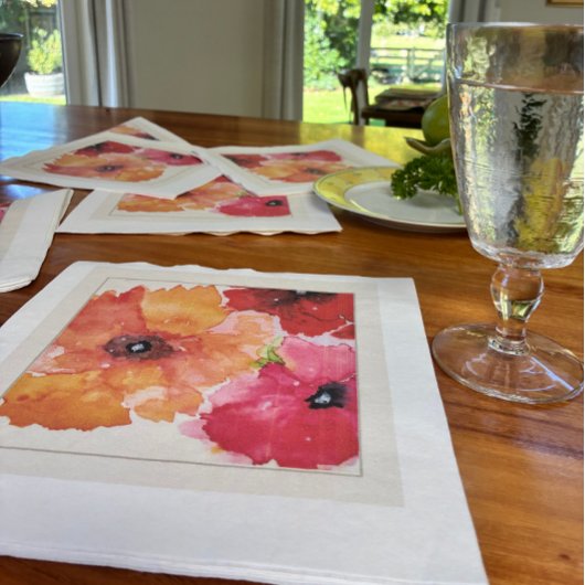 Bright Floral Watercolor Napkin Serviette