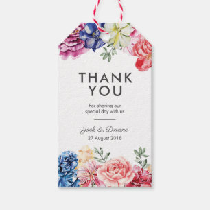Bright Floral Watercolor Vielen Dank für Ihr Inter Geschenkanhänger