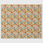 Bright Floral Wrapping Paper Geschenkpapier (Flach)