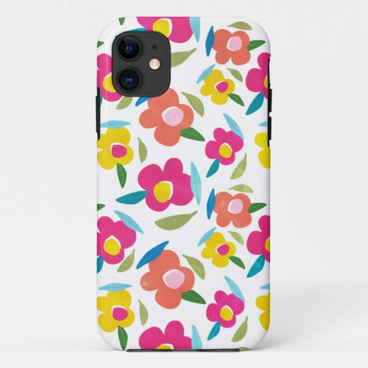 Bright Florals auf Weiß Case-Mate iPhone Hülle (Rückseite)