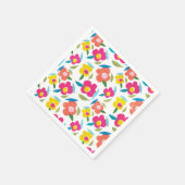 Bright Florals auf Weiß Serviette (Ecke)