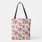 Bright Florals auf Weiß Tasche (Rückseite)