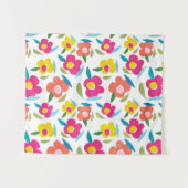 Bright Florals auf Weiß Wandteppich (Vorderseite (Horizontal))
