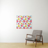 Bright Florals auf Weiß Wandteppich (Beispiel (Horizontal))