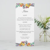 Bright Florals Spring Wedding Menu Card Menükarte (Stehend Vorderseite)