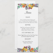 Bright Florals Spring Wedding Menu Card Menükarte (Vorne/Hinten)