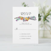 Bright Florals Spring Wedding RSVP Card Karte (Stehend Vorderseite)