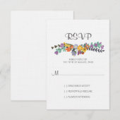 Bright Florals Spring Wedding RSVP Card Karte (Vorne/Hinten)