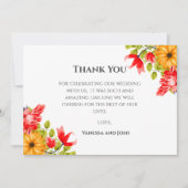 Bright Florals Watercolor Wedding Danke Card (Vorderseite)