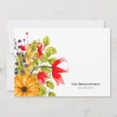 Bright Florals Watercolor Wedding Danke Card (Rückseite)