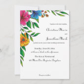 Bright Flower Frühling Sommer Hochzeit QR-Code Einladung (Vorderseite)