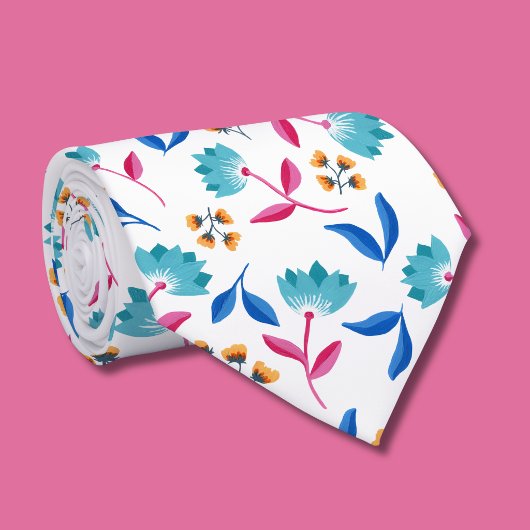 Bright Folk Art Floral Krawatte