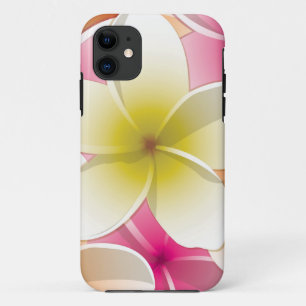 Bright Frangipani/ Plumeria flowers iPhone 11 Hülle