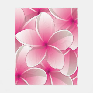 Bright Frangipani/ Plumeria flowers Fleecedecke