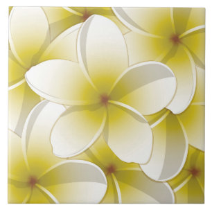 Bright Frangipani/ Plumeria flowers Fliese