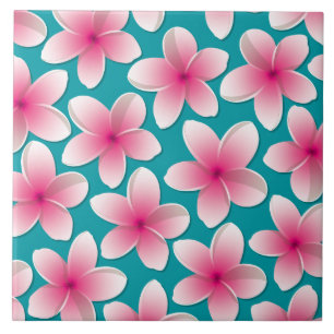 Bright Frangipani/ Plumeria flowers Fliese