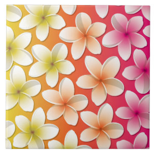 Bright Frangipani/ Plumeria flowers Fliese