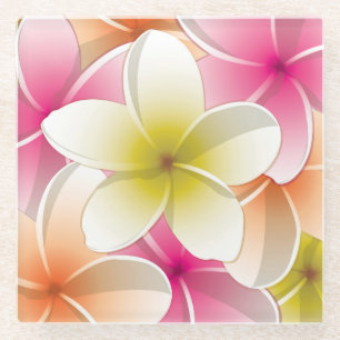 Bright Frangipani/ Plumeria flowers Glasuntersetzer