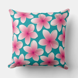 Bright Frangipani/ Plumeria flowers Kissen