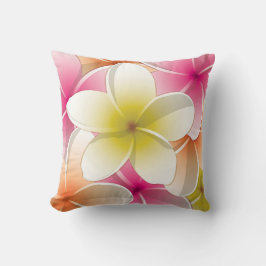 Bright Frangipani/ Plumeria flowers Kissen