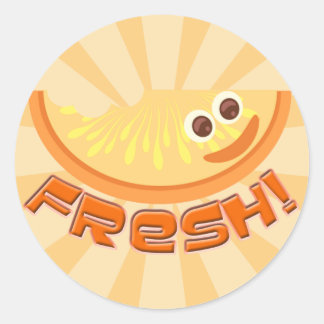 Bright Fresh Orange Runder Aufkleber