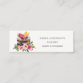 BRIGHT FRUIT FLORAL CAKE PATISSERIE CUPCAKE BAKERI MINI VISITENKARTE (Vorderseite)