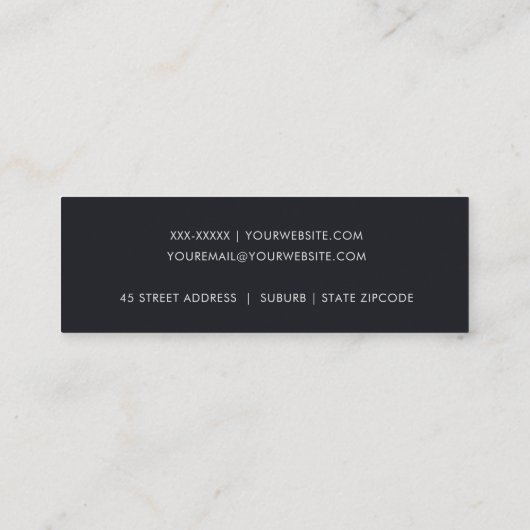 BRIGHT FRUIT FLORAL CAKE PATISSERIE CUPCAKE BAKERI MINI VISITENKARTE (Rückseite)