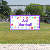 Bright Fun Just Married Banner (Insitu)