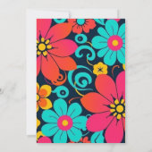 Bright Funky Blume-Retro-Dopamin-Stil Einladung (Rückseite)