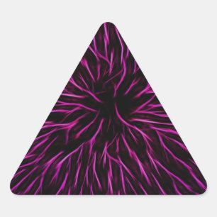 Bright Funky Hot Pink Firecracker Abstrakt Dreieckiger Aufkleber