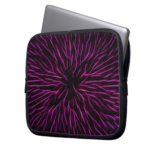 Bright Funky Hot Pink Firecracker Abstrakt Laptopschutzhülle (Vorderseite Links)